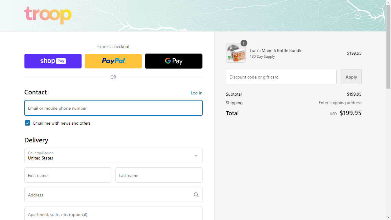 How to apply Troop coupon code
